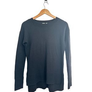 Gap‎ Black Crew Neck Knit Pullover Hi Low Sweater  XS